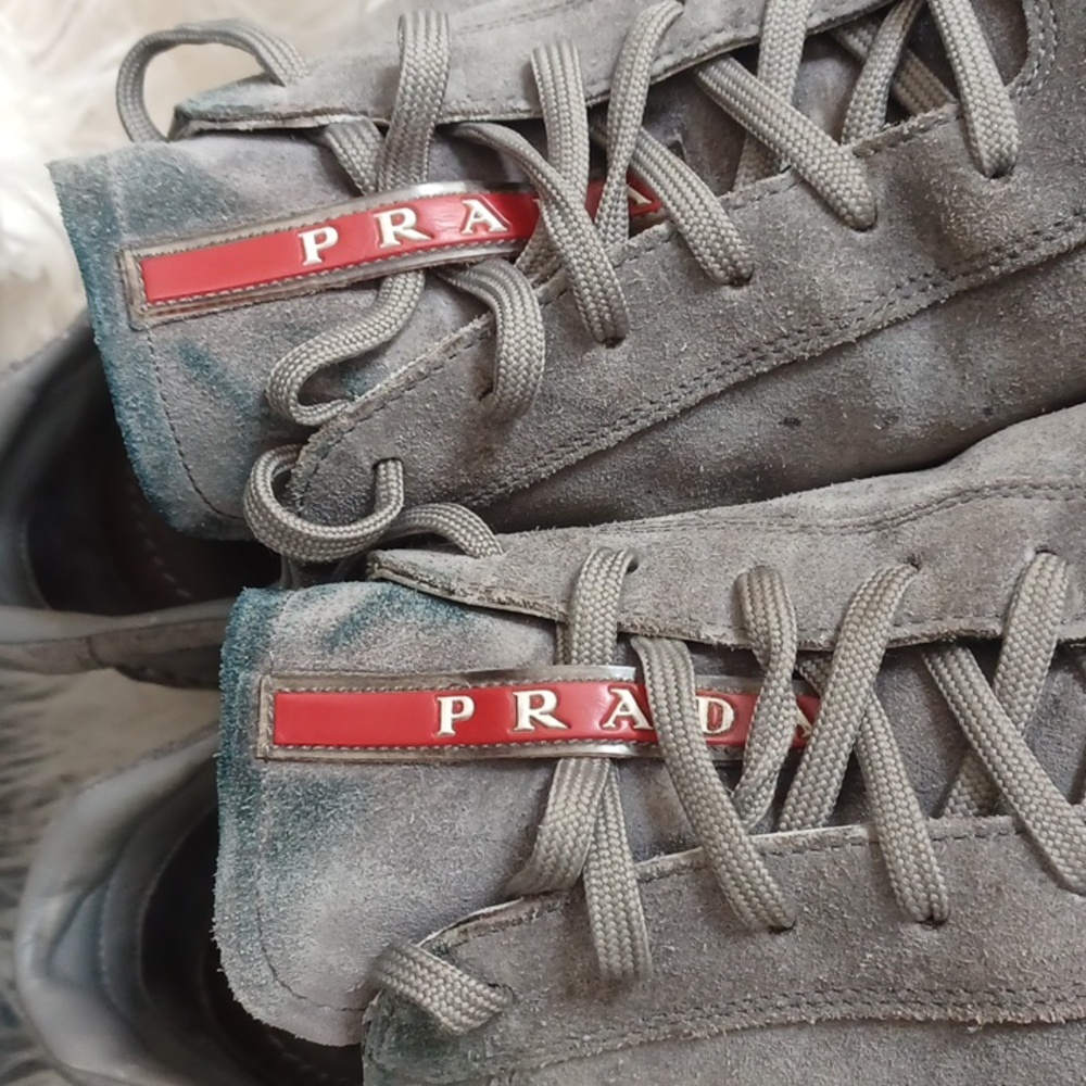 Prada Men's Suede Sneakers - Picture 4 of 16